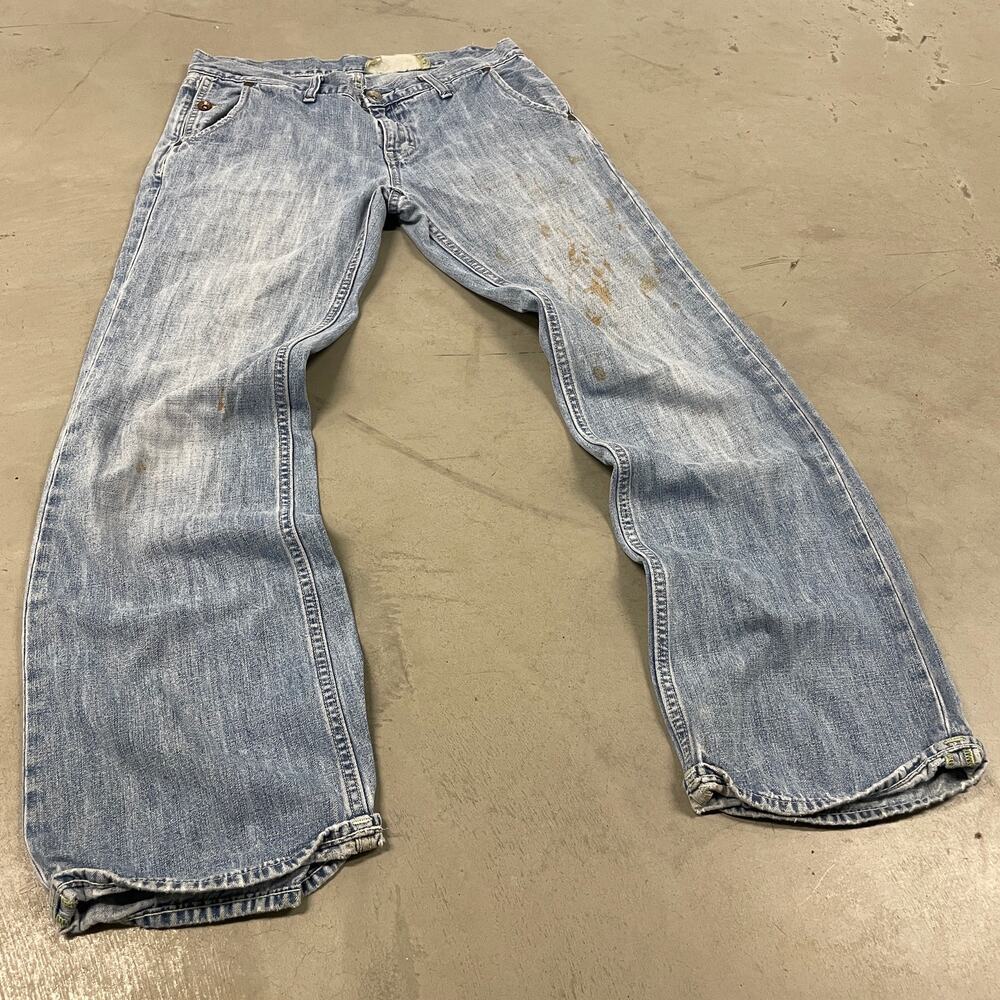 Low rise paint splatter gap bootcut jeans 32x30